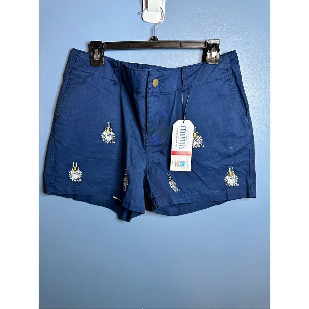 Fanpants Patch Shorts Navy Blue Womens Size 12 NEW